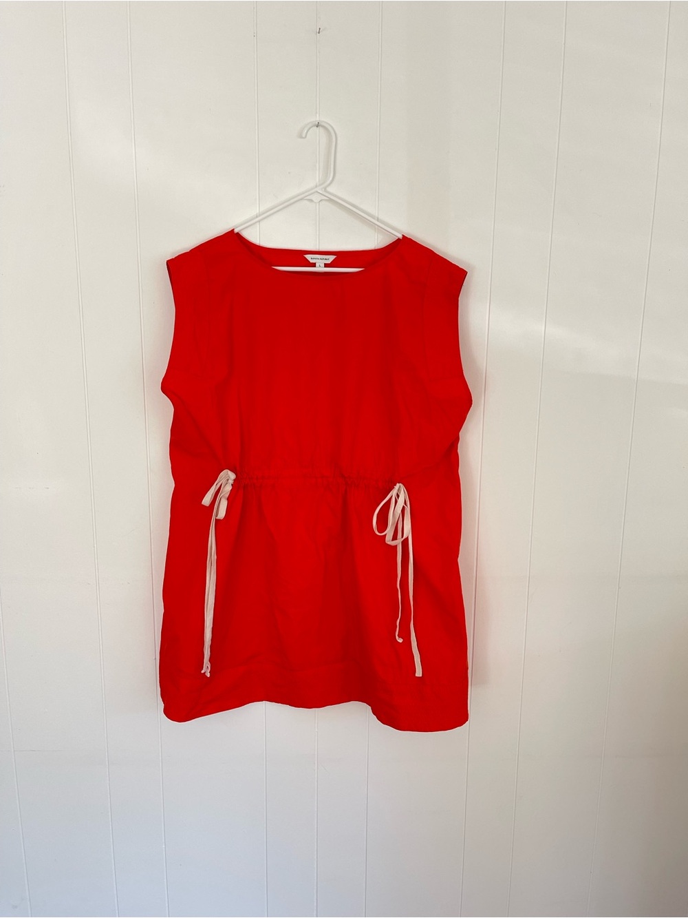 Banana Republic Orange Cotton Poplin Drawstring Mini Dress Size XL - Picture 3 of 9